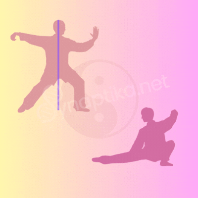 Image de maîtres de tai chi chuan illustrant l'équilibre et l'harmonie avec le tai chi chuan